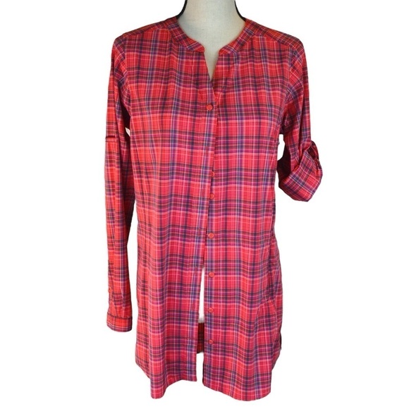 Duluth Trading Women's DuluthFlex Sidewinder Tunic 61617 Ember Red Plaid Size XS - Picture 7 of 12